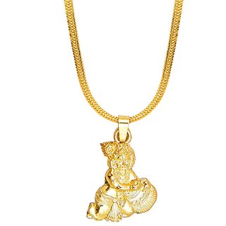                       CEYLONMINE- Lord Krishna Pendant Gold Plated Krishna Pendant For Unisex                                              