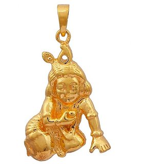                       CEYLONMINE- Lord Krishna Pendant Gold Plated Krishna Pendant For Unisex                                              