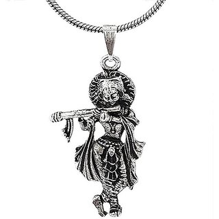                       CEYLONMINE- Lord Krishna Pendant  Pure Silver God Pendant For Unisex                                              