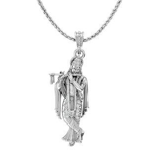                      Lord Krishna Silver Pendant Stylish God Krishan Pendant For Unisex By CEYLONMINE                                              