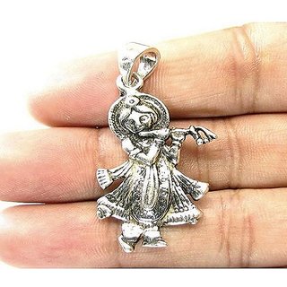                       CEYLONMINE- Lord Krishna Pendant  Pure Silver God Pendant For Unisex                                              