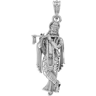                       CEYLONMINE- Lord Krishna Pendant  Pure Silver God Pendant For Unisex                                              