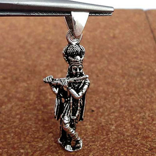                       CEYLONMINE- Lord Krishna Pendant  Pure Silver God Pendant For Unisex                                              