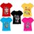 Girls Printed Cotton Blend T Shirt  (Multicolor, Pack of 5)