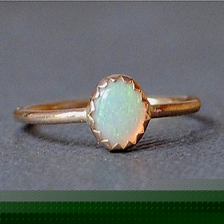                       Original Stone Opal Ring Gold Plated Unheated  Untreated Stone Opal Ring By CEYLONMINE                                              