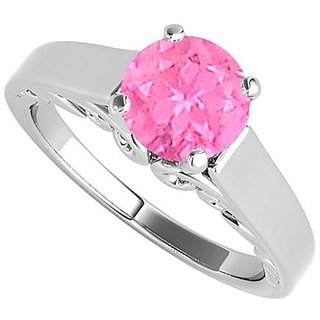                       Natural Stone Pink sapphire Ring Original  Effective Stone Pink sapphire Silver Plated Ring By CEYLONMINE                                              
