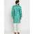 ABH LIFESTYLE mens green cotton printed kurta pajama set