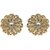 Kiyara Accessories Fashion Jewellery Floral Rajasthani Traditional Stud Earrings with Gold plating for women and girls