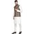 BENSTOKE mens white Printed kurta pajama waistcoat set