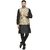 BENSTOKE mens Black Printed kurta pajama waistcoat set