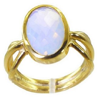                       Moonstone Ring Original  Natural Moonstone Gold Plated Ring Adjustable Ring For Unisex By CEYLONMINE                                              