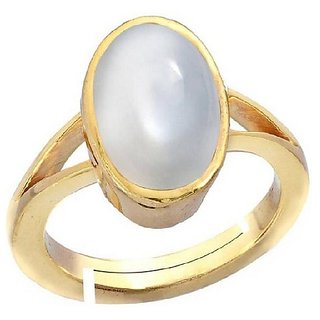                       Original Moonstone Gold Plated Adjustable ring Semi-Precious Stone Ring For Unisex BY CEYLONMINE                                              