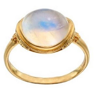                       Moonstone Ring Original  Natural Moonstone Gold Plated Ring Adjustable Ring For Unisex By CEYLONMINE                                              