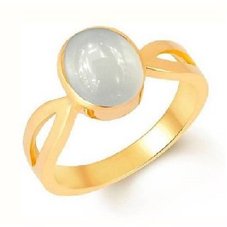                       Certified Stone Moonstone Ring Semi-Precious Stone Gold Plated Ring By CEYLONMINE                                              