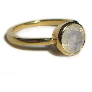                       Natural Moonstone Adjustable Gold Plated Ring For Men & Women BY CEYLONMINE                                              