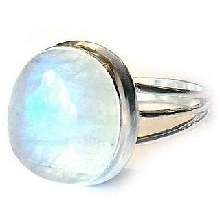                       Original Stone 7.25 Ratti Moonstone Silver Adjustable Ring With Lab Certificate By CEYLONMINE                                              