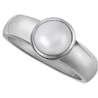                       Semi-Precious Moonstone Ring Original  Certified Moonstone Silver Plated Ring By CEYLONMINE                                              