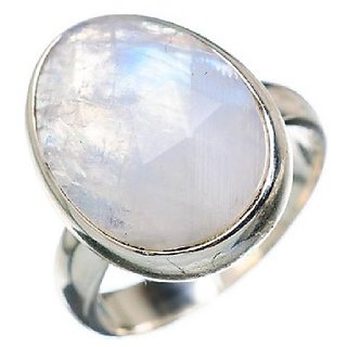                       5.25 Ratti Natural Moonstone Silver Plated Ring Original & Certified Stone Moonstone Ring(Anguthi) For Unisex BY CEYLONMINE                                              