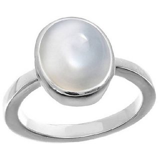                       Certified Stone Moonstone Ring Semi-Precious Stone Silver Plated Ring By CEYLONMINE                                              