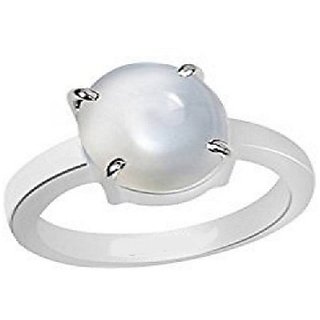                       Moonstone stylish ring silver plated 4.25 carat moonstone ring for men  women by CEYLONMINE                                              