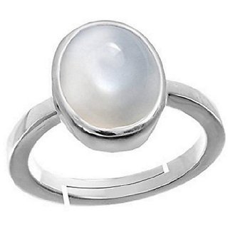                       Semi- Precious Stone moonstone Silver Plated Finger Ring By CEYLONMINE                                              