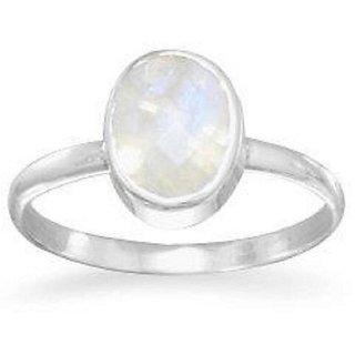                       Original Stone 5.25 Ratti Moonstone Silver Adjustable Ring With Lab Certificate By CEYLONMINE                                              