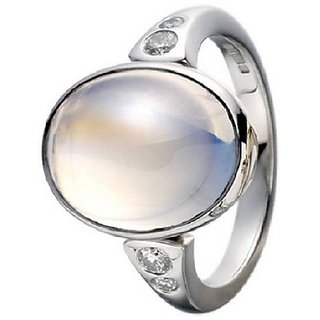                       Semi-Precious Moonstone Ring Original  Certified Moonstone Silver Plated Ring By CEYLONMINE                                              