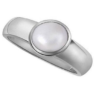                       Natural Moonstone Silver Plated Ring 4.25 carat Original Stone Moonstone Adjustable Finger Ring For Astrological Purpose By CEYLONMINE                                              