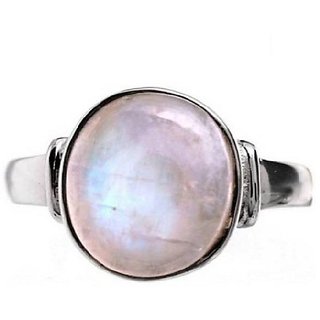                       CEYLONMINE- Moonstone Stylish Ring 5.25 Ratti Moonstone Silver Plated Designer Ring For Unisex                                              