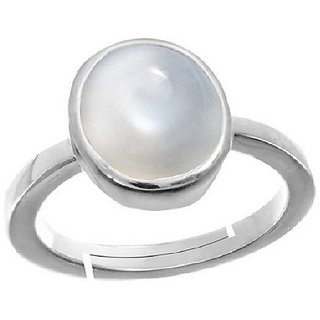                       Moonstone Ring Original  Natural Moonstone Silver Plated Ring Adjustable Ring For Unisex By CEYLONMINE                                              