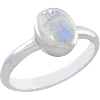                       Moonstone Silver Plated Ring For Astrological Purpose Original Moonstone Finger Ring By CEYLONMINE                                              