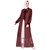 SILK ROUTE London Maroon Gathered Neck Sheer Outerwear Without Hijab For Women Height 5'0 inch