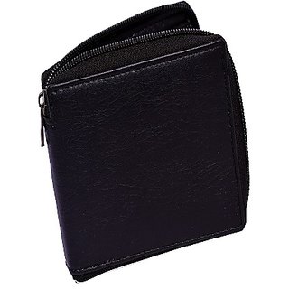                       Lime Wear Men's Khaki Leather Washed Black RFID Blocking Leather Wallet                                              