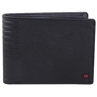                       Lime Wear Men's Tan Leather Washed Black RFID Blocking Leather Wallet                                              