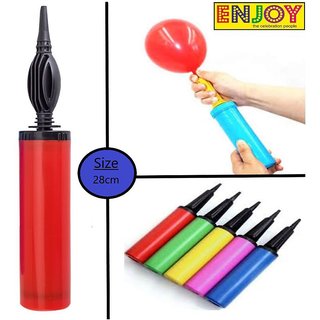                      Enjoy Handy Air Balloon Pump for Balloons, Foil Balloons and Inflatable Toys Party Accessory (Set of 1, Size 27cm, Multi                                              