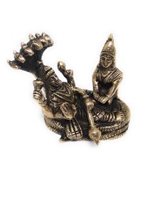 Ashtadhatu Vishnu And Laxmi Gold Plated Murti