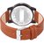 Swadesistuff Leather Round shaped Brown Strap Unisex Waterproof Watch