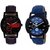 Swadesi Stuff Analog Black  Blue Color Luxury watches combo for Men   Boys lorem 1 red   lorem 2 blue