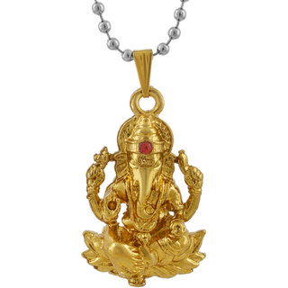 Memoir Gold Plated Ganpati Vinayak Ganesh Pendant for Men and Women