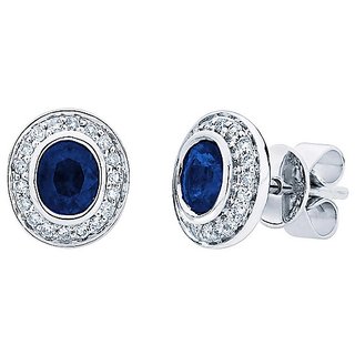 CEYLONMINE- Blue sapphire stud silver earrings with lab certificate precious stone neelam earrings for girls women CEYLONMINE- Blue sapphire stud silver earrings with lab certificate precious stone neelam earrings for girls women