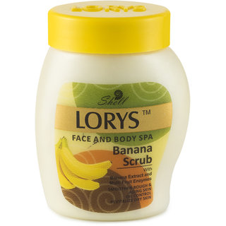                       Lorys Shell Range Face  Body Banana Scrub With Banana Extract  Multi Fruit Enzymes 1000 gm                                              