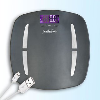 Healthgenie DIgital Personal Body Fat Analyzer - Fibre Series (HB-331)(Grey)