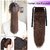 Maahal Tie Up Ponytail Human Hair Extensions with Ribbon Binding Comb Clip in Long Straight Pony Tail for Women, 20 Inch-Brown