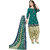 Green cotton printed unstitched dress material