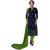 Blue Cotton embrodary unstitched dress material