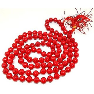 CEYLONMINE- Original Red Coral 108 Beads Mala For Men Women CEYLONMINE- Original Red Coral 108 Beads Mala For Men Women