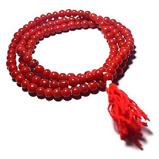 CEYLONMINE- Red Coral Beads Mala Original Natural Stone Coral Mala For Unisex CEYLONMINE- Red Coral Beads Mala Original Natural Stone Coral Mala For Unisex