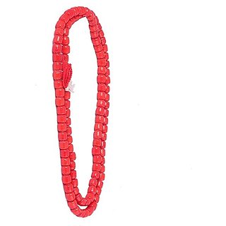                       Ceylonmine- Red Coral Mala Certified Natural Moonga Beads Mala Fo                                              