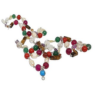 CEYLONMINE- Natural Multicolor Navaratna Beads mala For Men Women CEYLONMINE- Natural Multicolor Navaratna Beads mala For Men Women