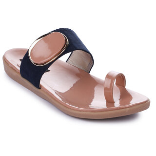 Walkfree casual peach flat slippers